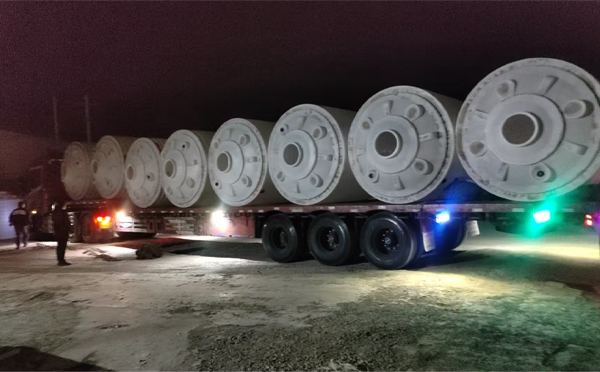 天水锥底桶交付现场